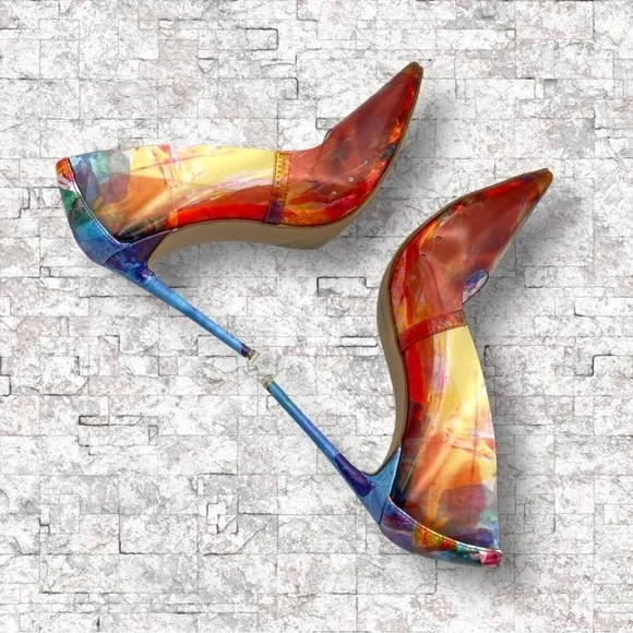 Steve Madden Vala Colorful Pointed Toe Pump Size 8 Rainbow - Picture 9 of 16